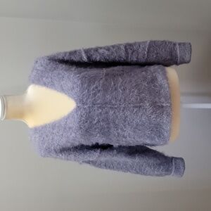 Free people icing V-neck pullover falling star eyelash fuzzy knit sweater Sz S